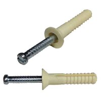 1/4" X 1" Flat Head, Nylon Nail-In Anchor